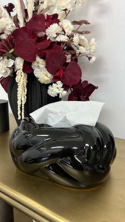 Weaved black tissue box - Luscious Homewares