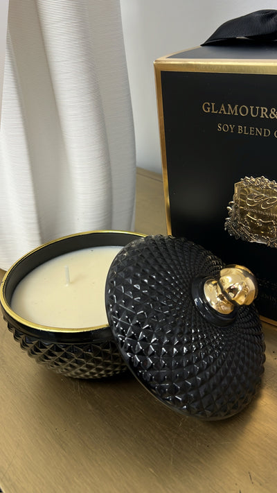 Luxury aroma soy candle black and gold - tropical - Luscious Homewares