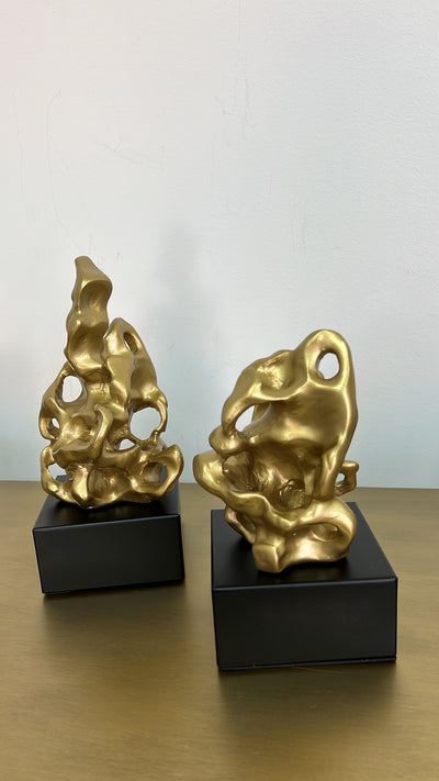 Lava gold and black sculpture - Luscious Homewares