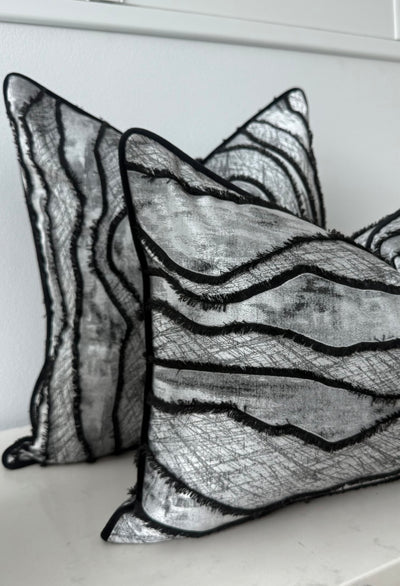 Constance silver and black cushion