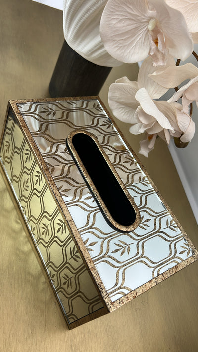 Nova mirrored Tissue Box - Luscious Homewares