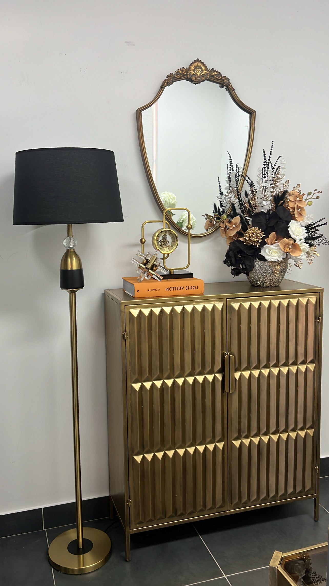 Gold brass clock - Luscious Homewares