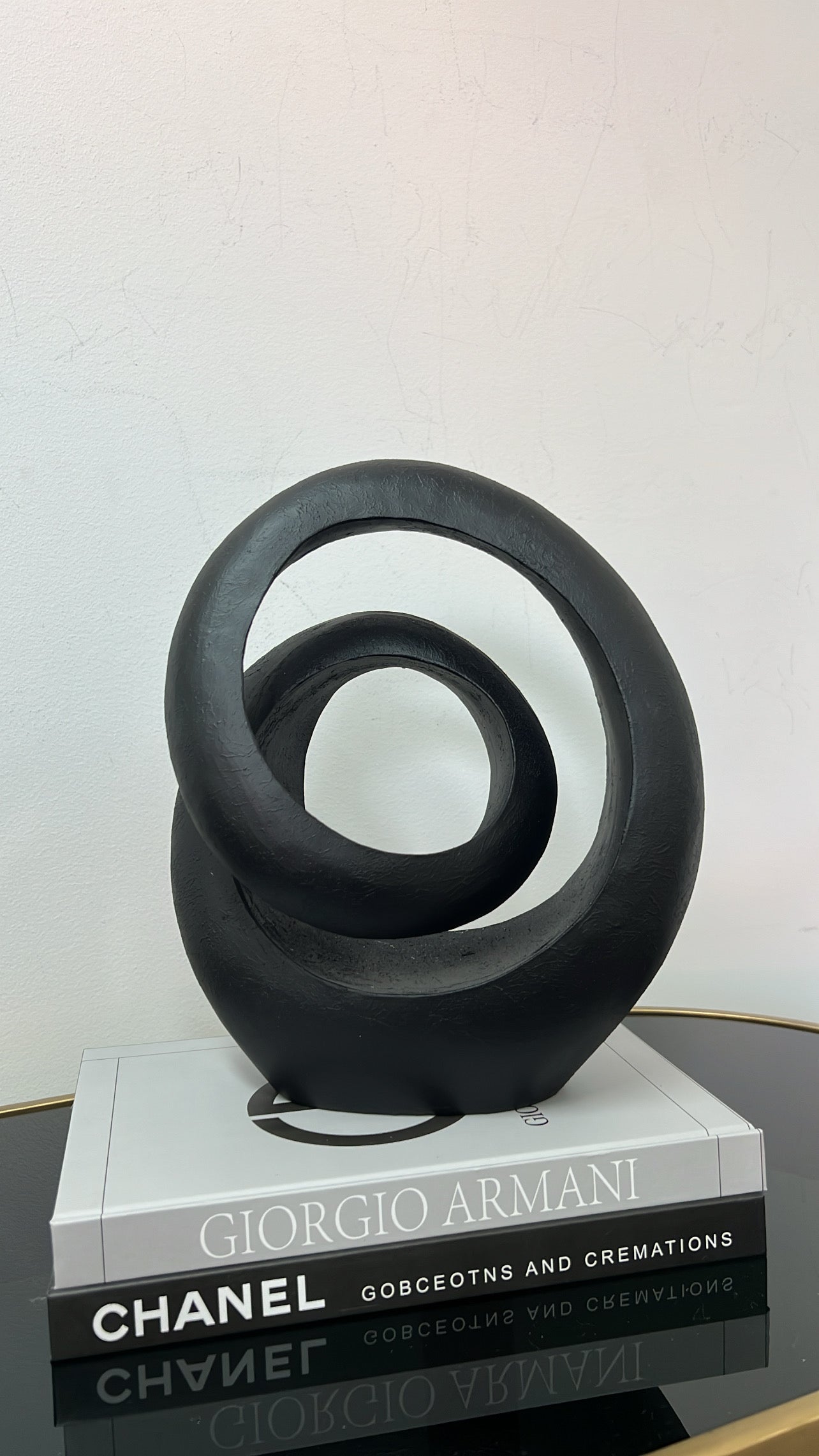 Black loop abstract sculpture - Luscious Homewares