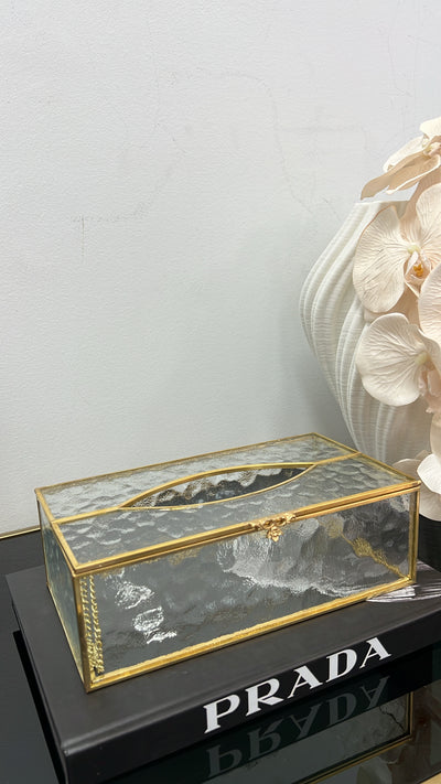 Naya gold tissue box - Luscious Homewares