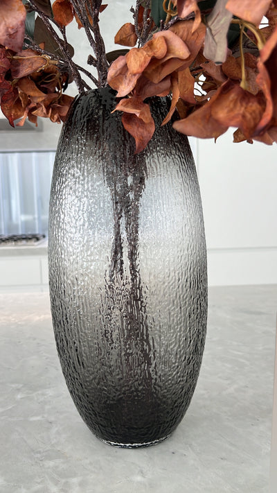 Deluge smoked textured vase - Luscious Homewares