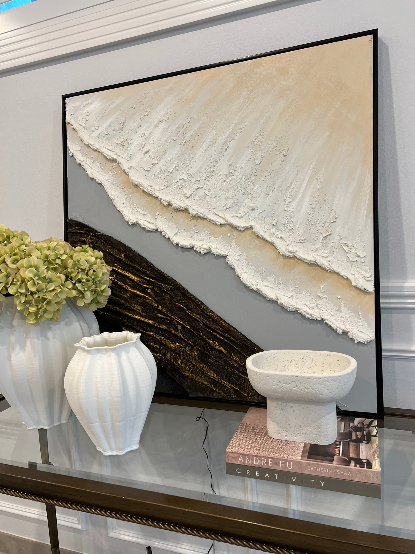 Vessel white Stone decorative bowl