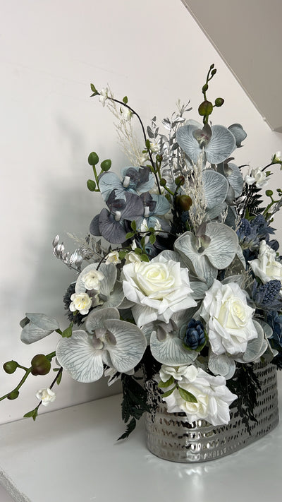 Sapphire blooms floral arrangement - Luscious Homewares