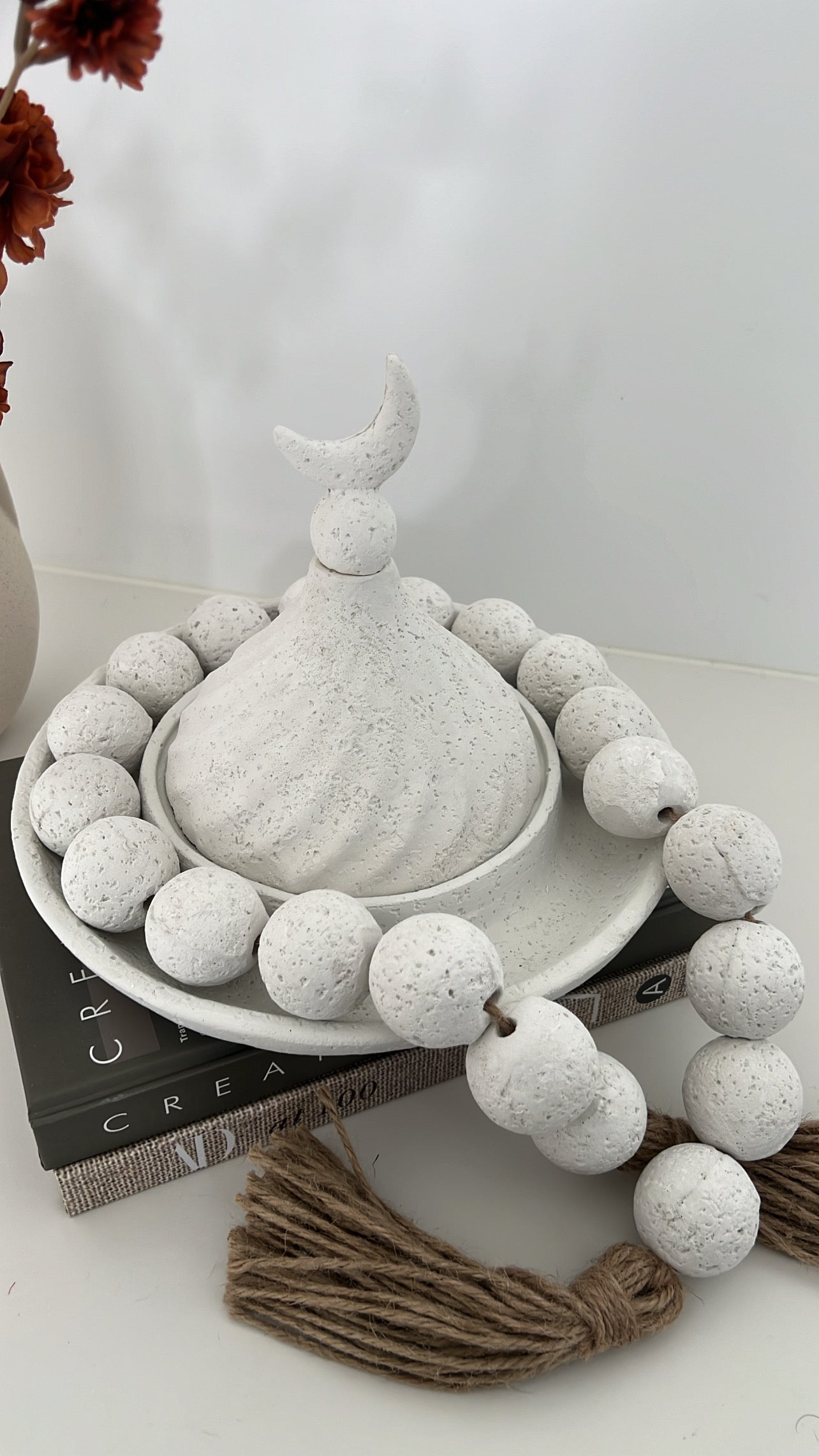 Moroccan stone ring dish + dome - Luscious Homewares