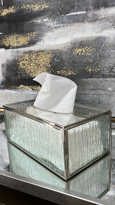 Waterfall silver tissue box - Luscious Homewares