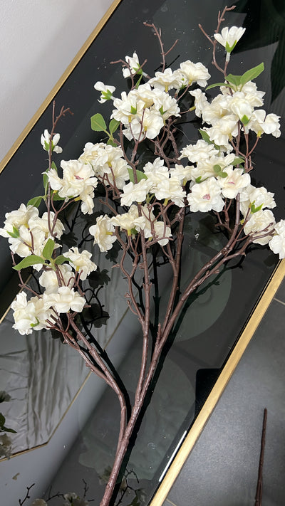 Cream floral Cherry blossom 110 cm stem - Luscious Homewares