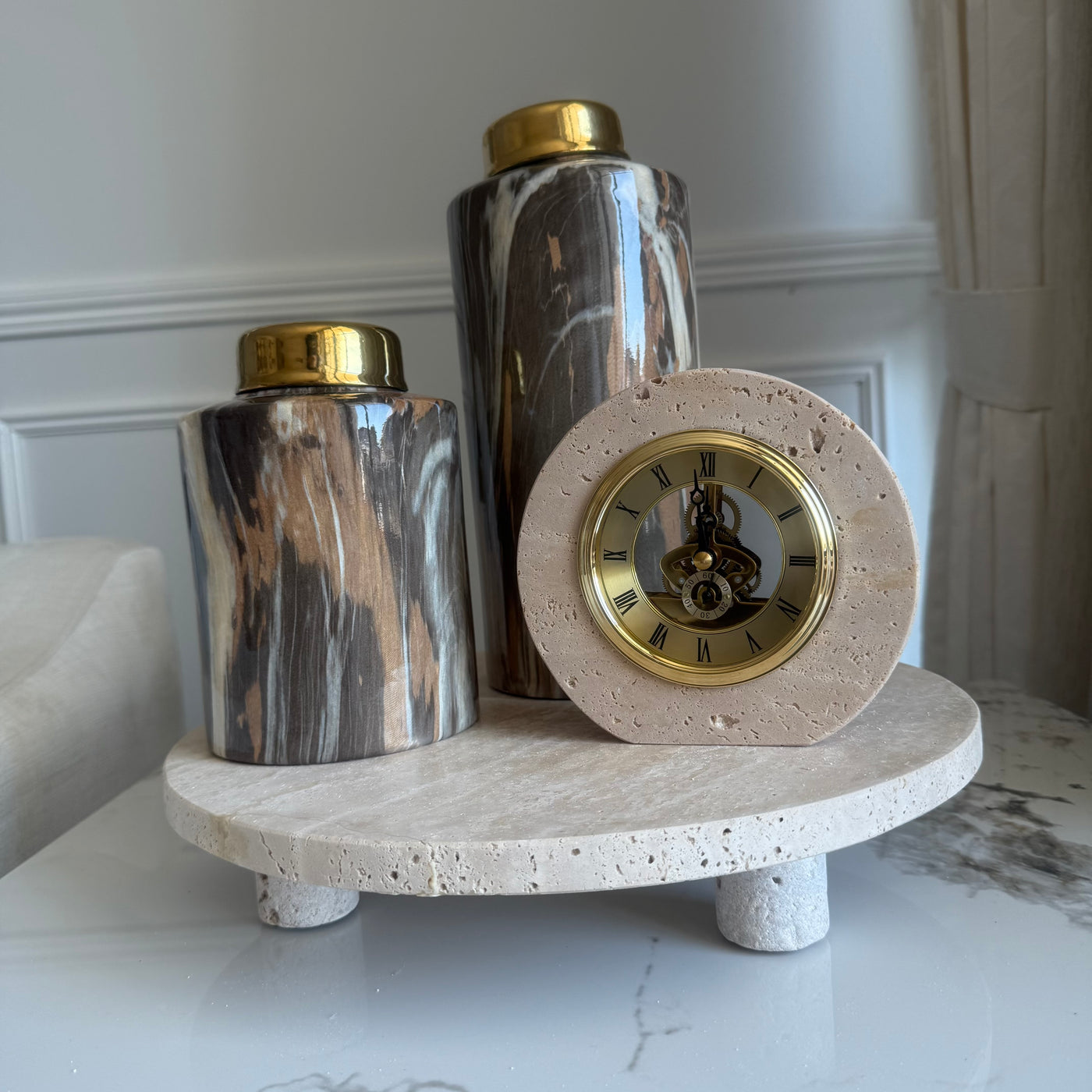 Swirl stone cylinder jars