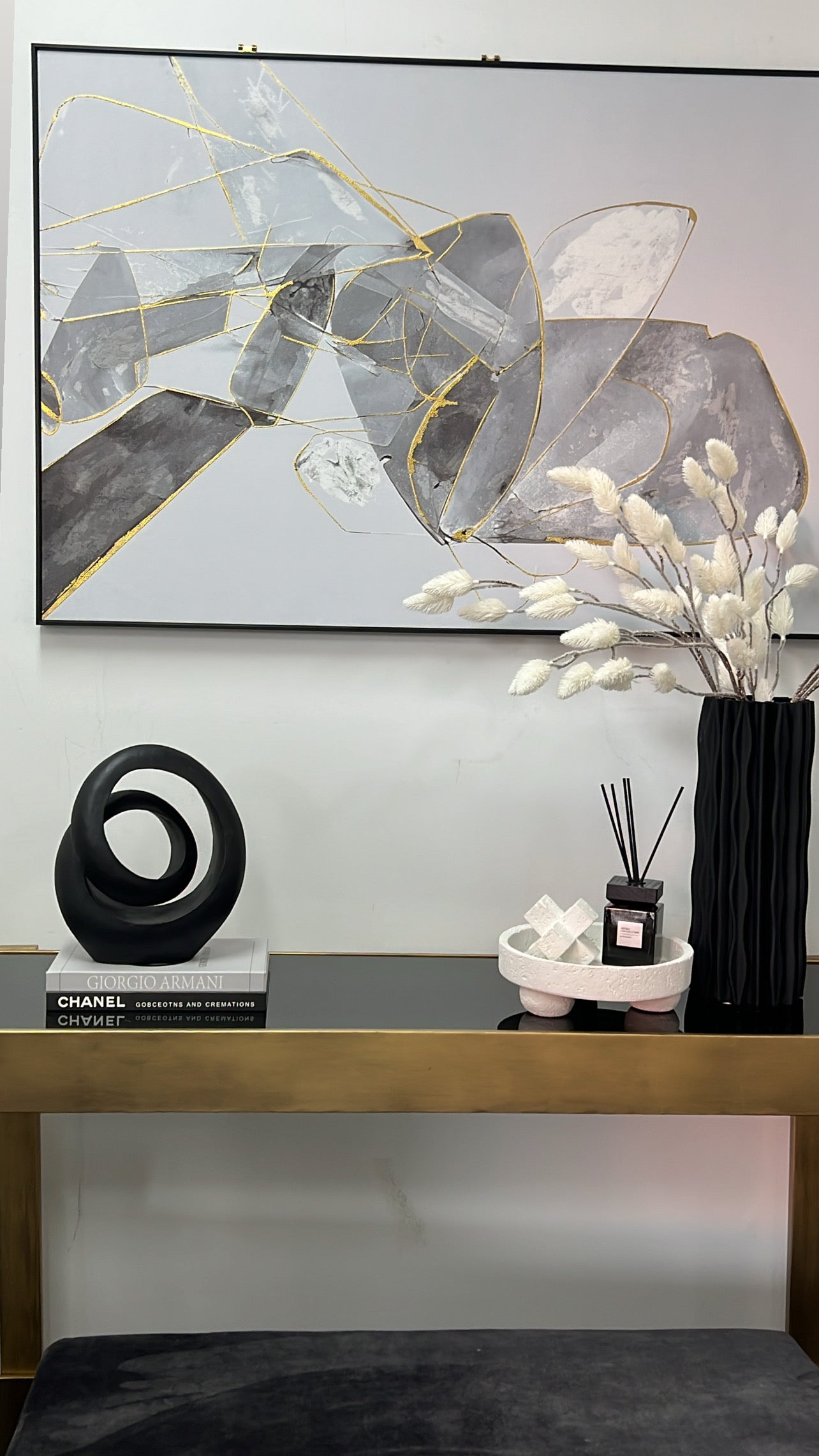 Black loop abstract sculpture - Luscious Homewares