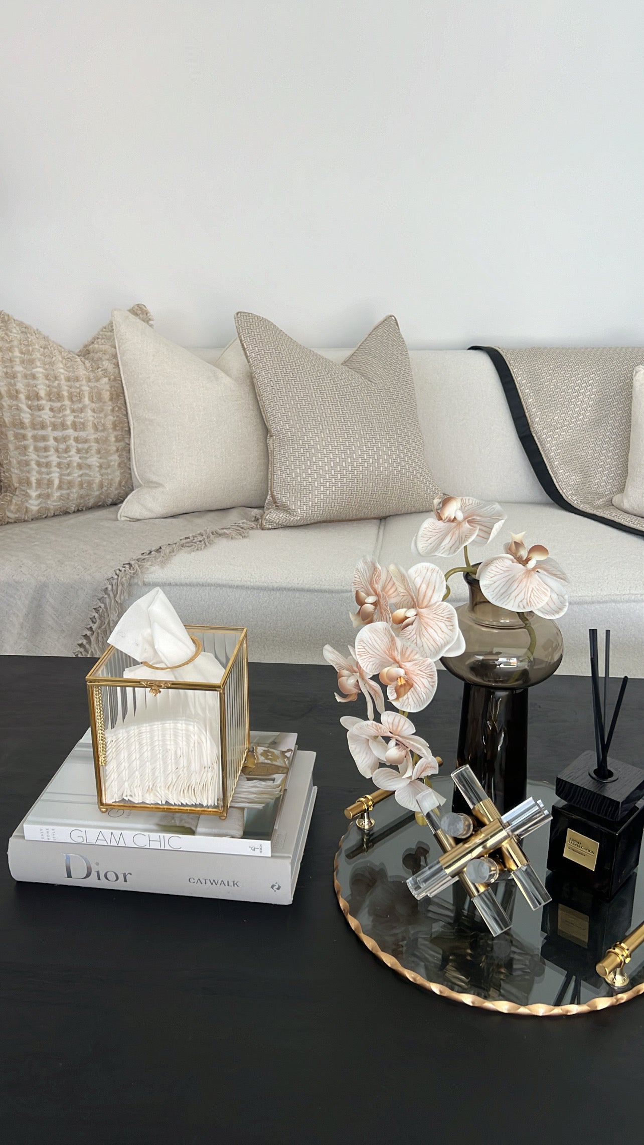 Zell champagne cushion - Luscious Homewares