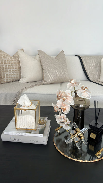 Zell champagne cushion - Luscious Homewares
