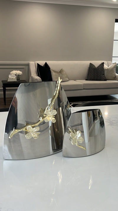 Gold Petal stainless steel vase - Luscious Homewares