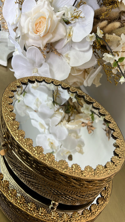 Vintage brass Oval decorative box - Luscious Homewares