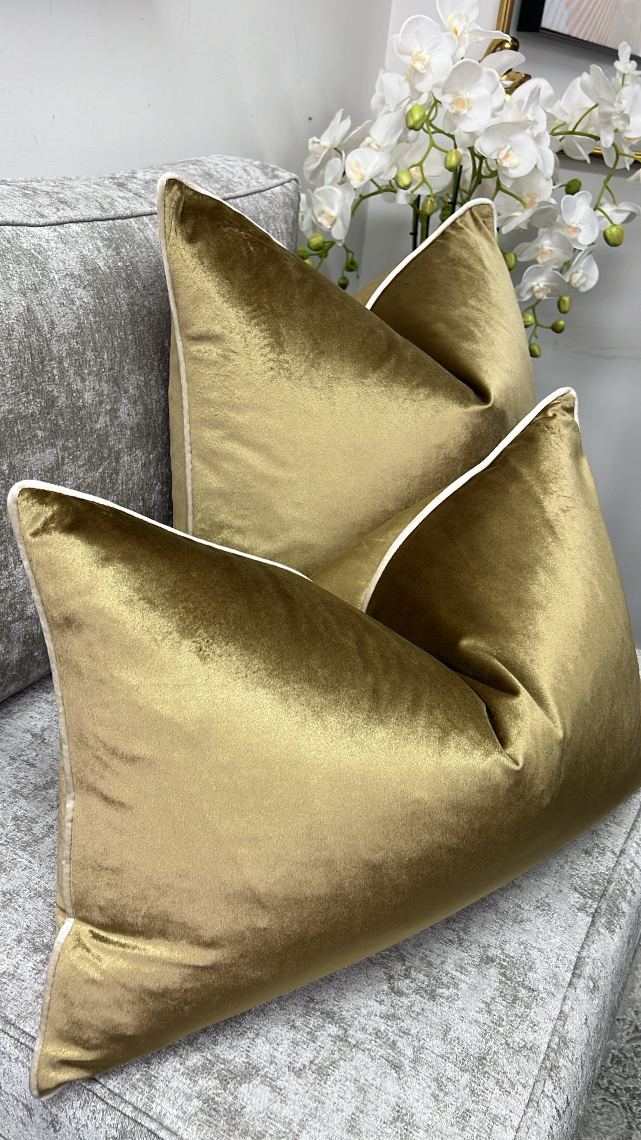 Luxury brushed gold cushion Luscious Homewares - Main Image