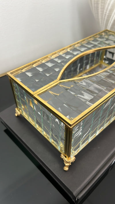 Porcha Gold tissue box - Luscious Homewares