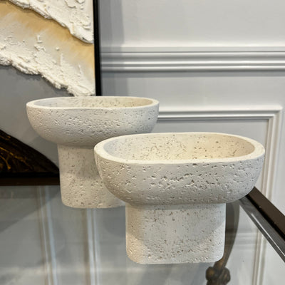 Vessel white Stone decorative bowl