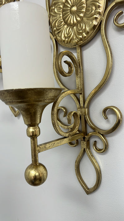 Vintage gold wall candle holder - Luscious Homewares
