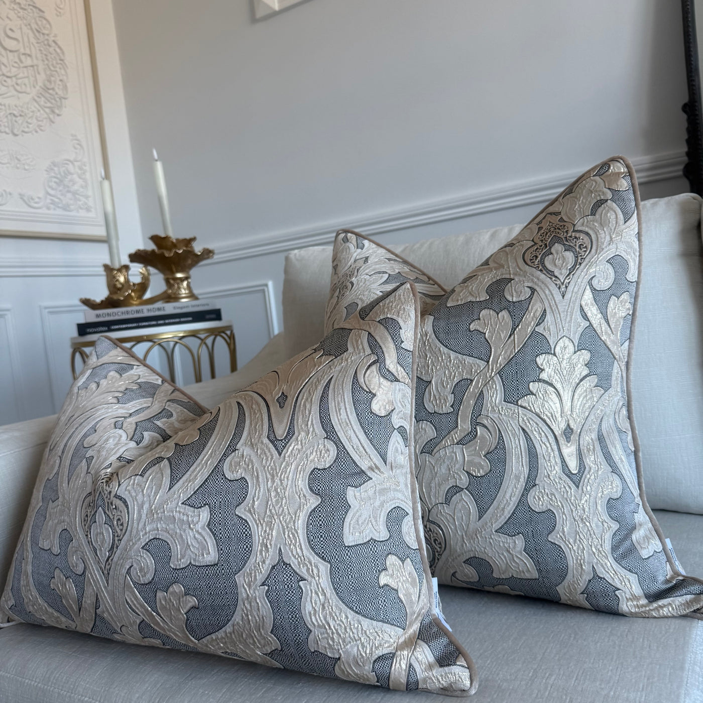 Alia gold smoked cushion