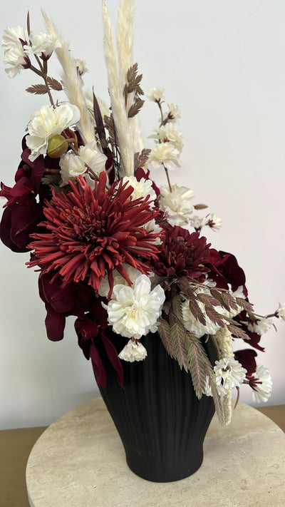 Red velvet bloom floral arrangement - Luscious Homewares