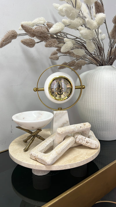 Travertine Stone round tray - Luscious Homewares