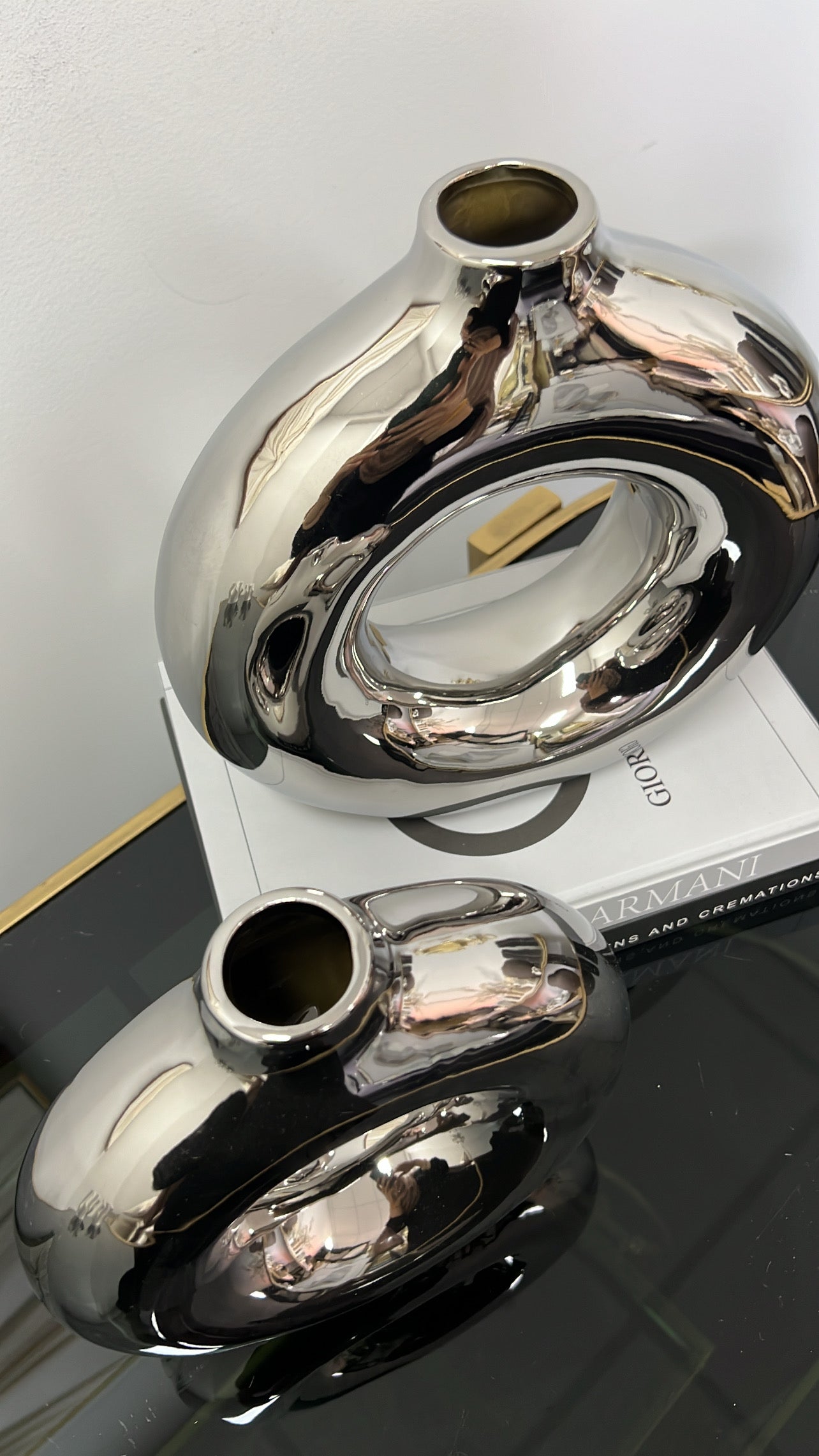 Silver round vase - Luscious Homewares