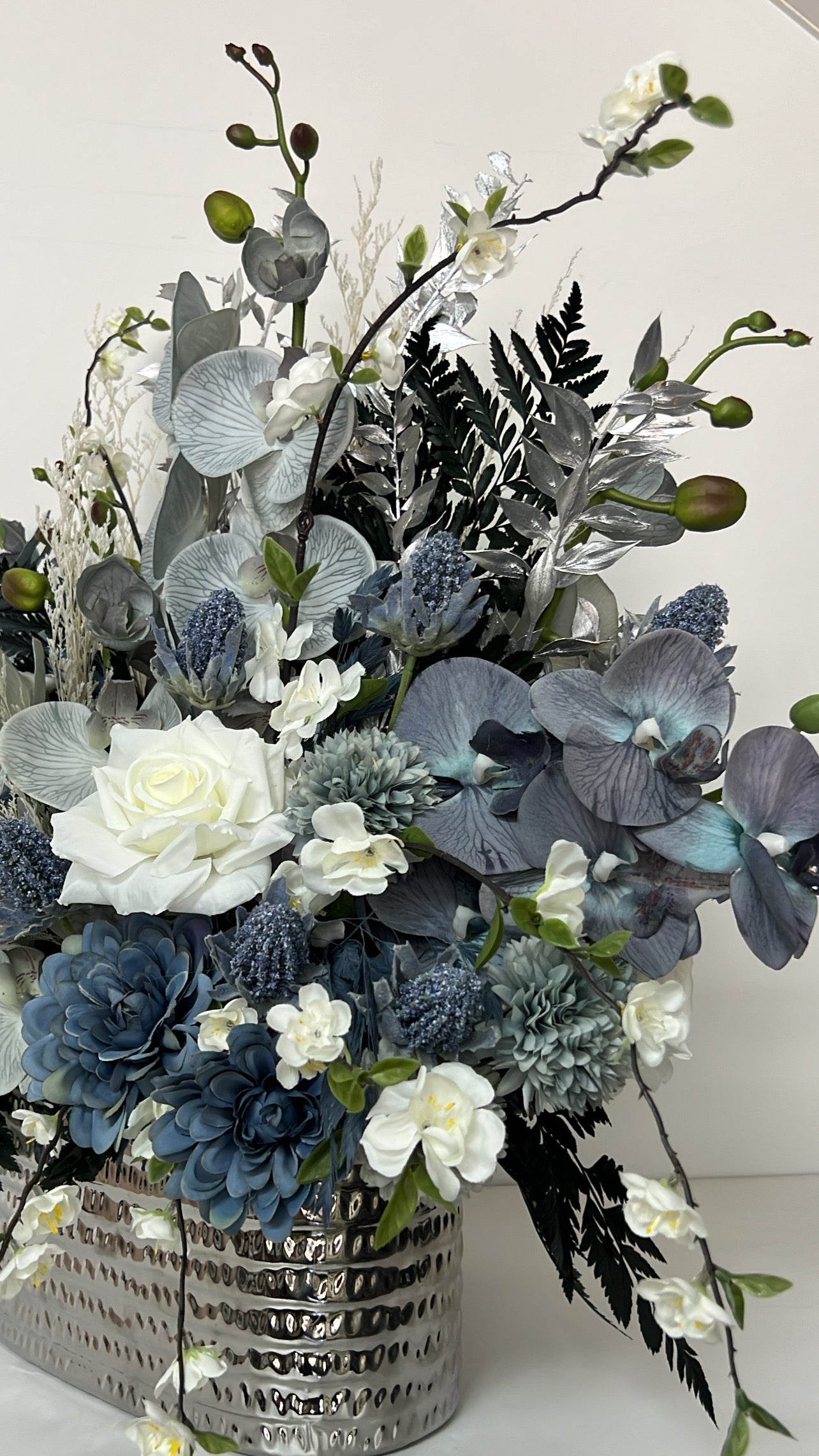 Sapphire blooms floral arrangement - Luscious Homewares