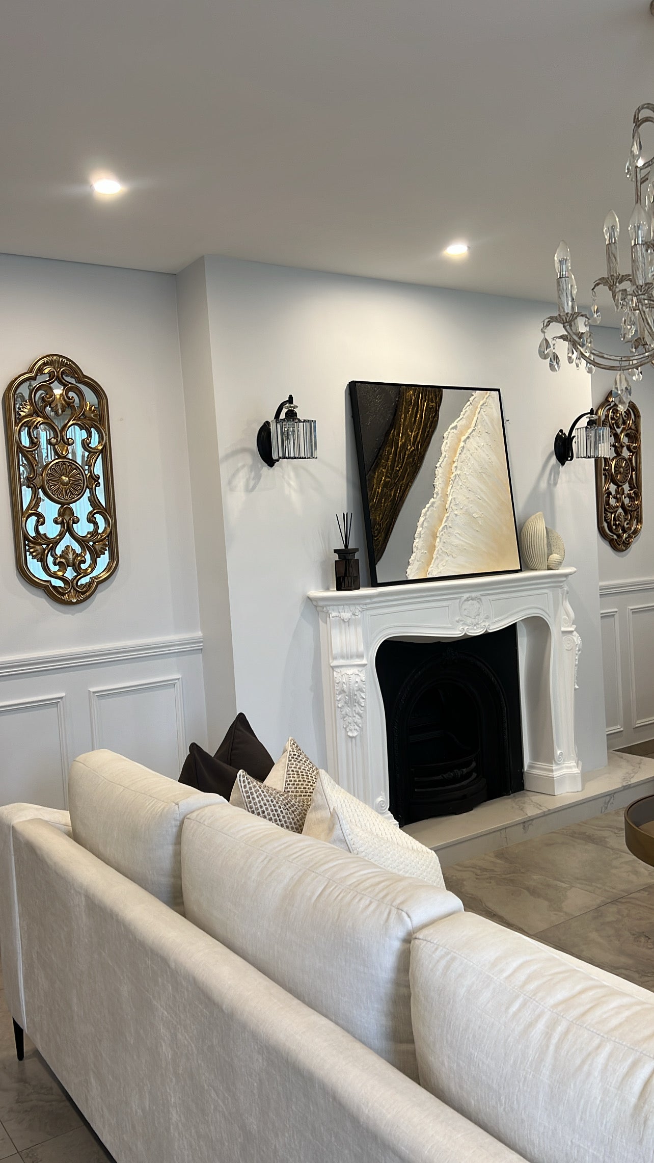 Ornate vintage handcarved oval mirror - Luscious Homewares
