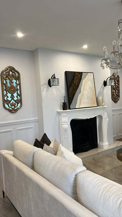 Ornate vintage handcarved oval mirror - Luscious Homewares