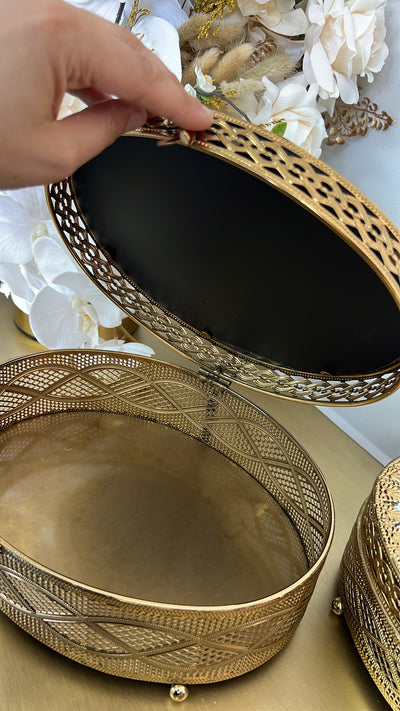 Vintage brass Oval decorative box - Luscious Homewares