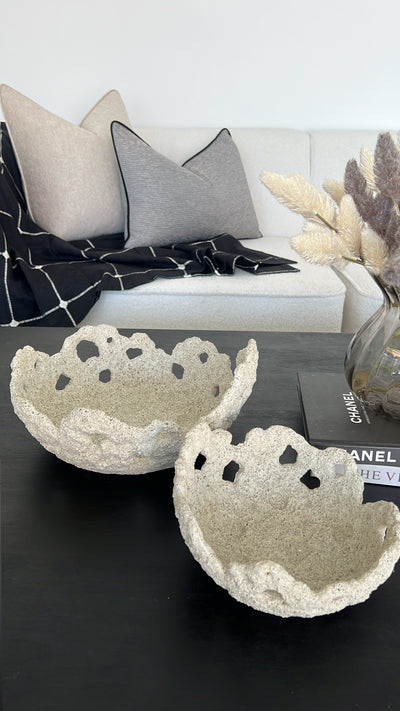 Coral fossil sandstone bowl - Luscious Homewares