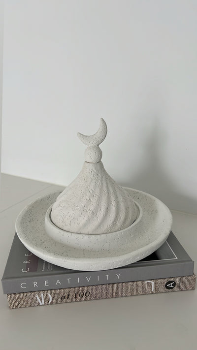 Moroccan stone ring dish + dome - Luscious Homewares