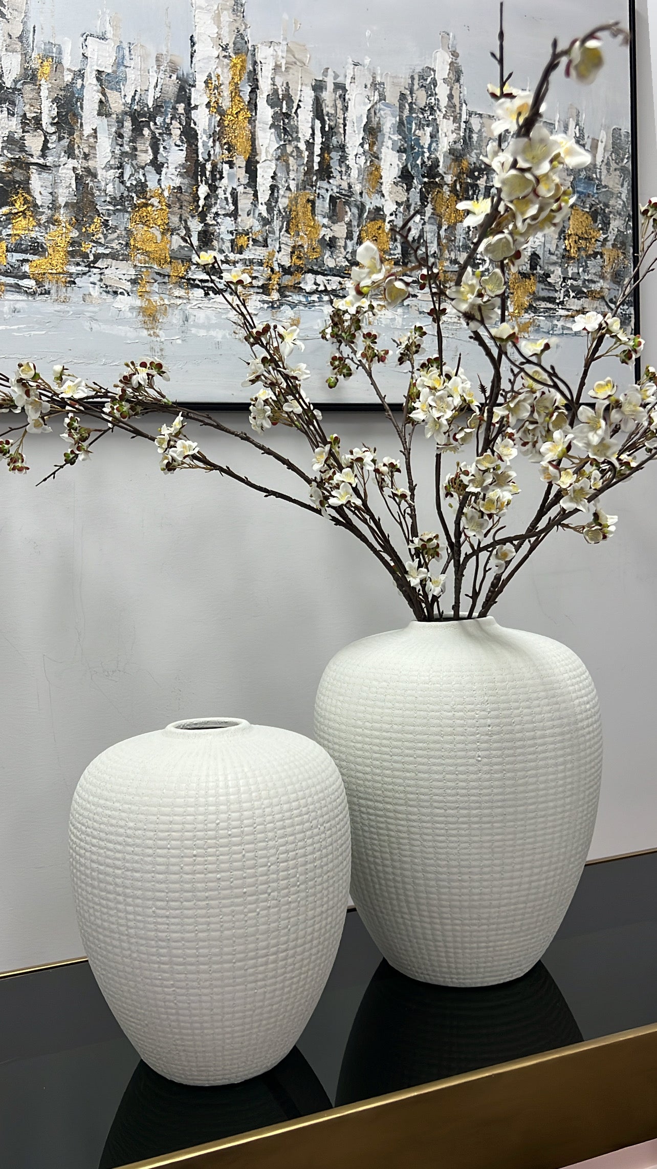 Kalena white handmade ceramic vase - Luscious Homewares