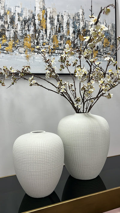 Kalena white handmade ceramic vase - Luscious Homewares