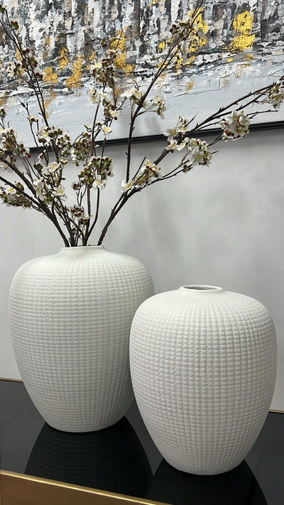 Kalena white handmade ceramic vase - Luscious Homewares