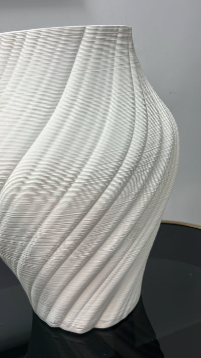 Pleated white ceramic vase - Luscious Homewares