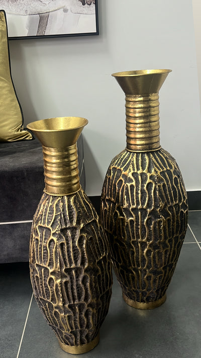 Ramz black and gold Floor vase - Luscious Homewares