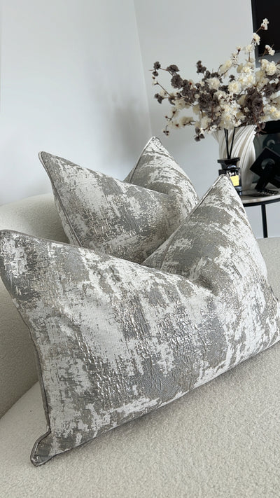 Cirrus silver cushion - Luscious Homewares