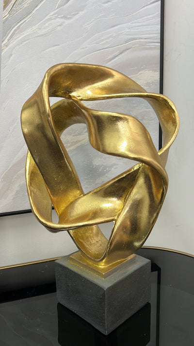 Intertwine resin black and gold sculpture stand - Luscious Homewares