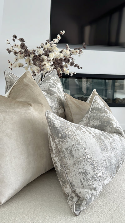 De-luxe nude velvet cushion - Luscious Homewares