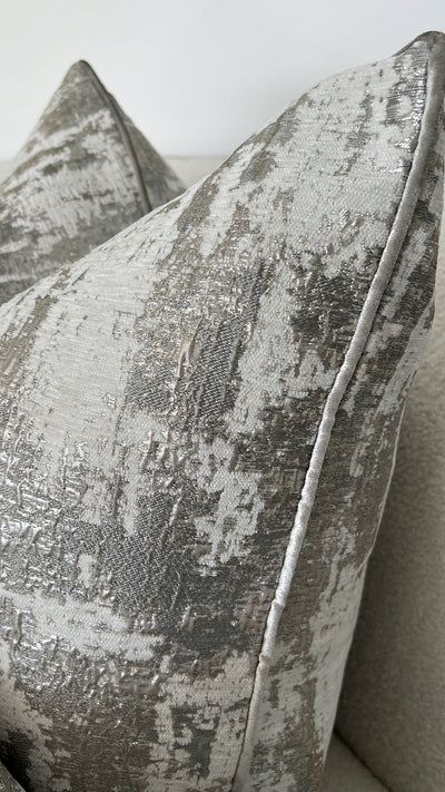 Cirrus silver cushion - Luscious Homewares