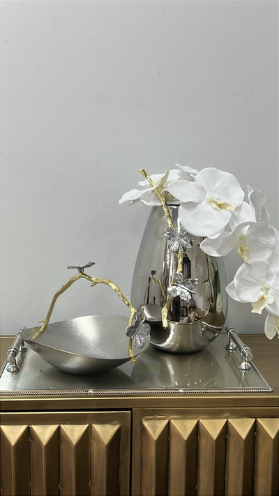 Dion Silver rim rectangle tray - Luscious Homewares
