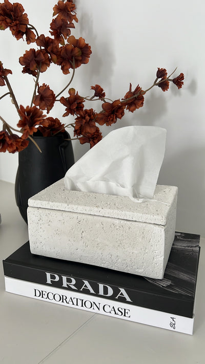 Stone plain tissue box - Luscious Homewares