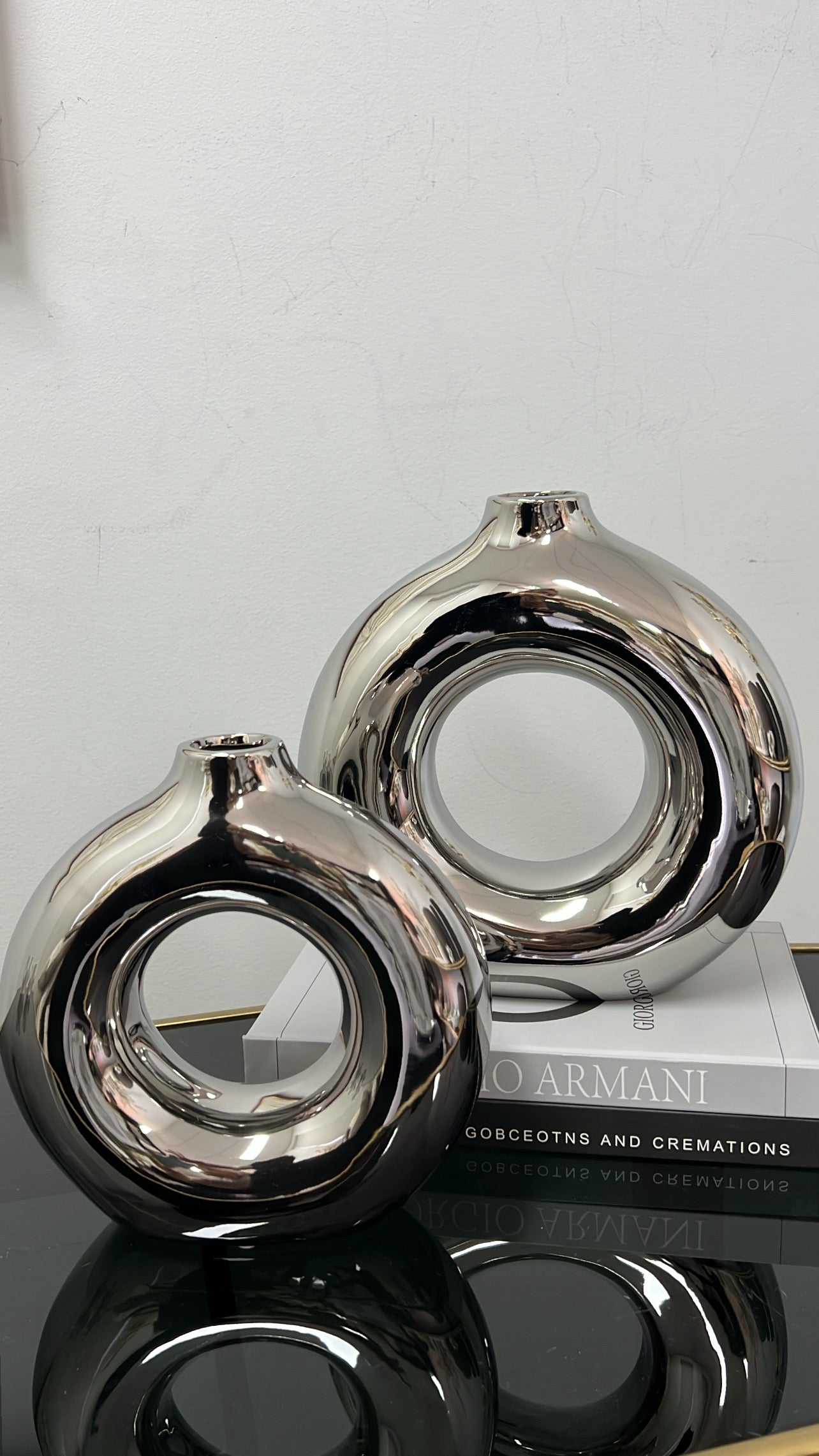 Silver round vase - Luscious Homewares