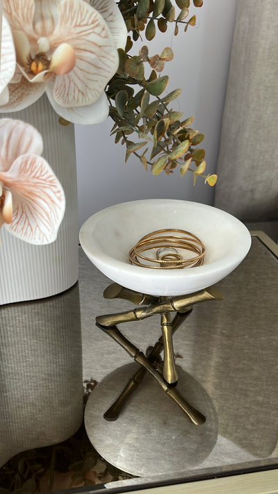 Marble stone brass decor bowl - Luscious Homewares