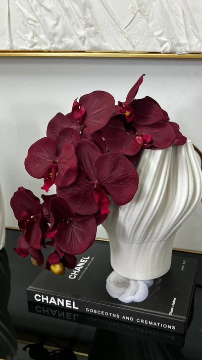 large burgundy orchid flower stem - Luscious Homewares