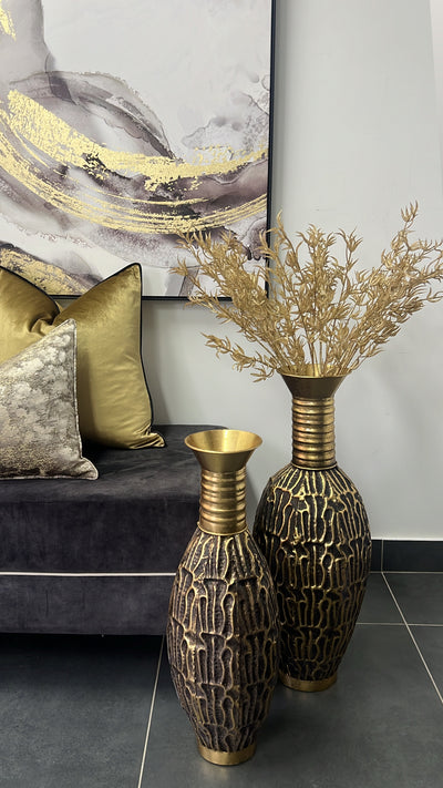 Ramz black and gold Floor vase - Luscious Homewares