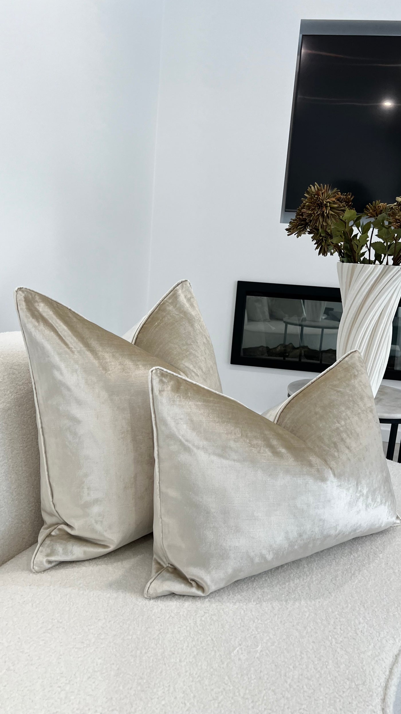 De-luxe nude velvet cushion - Luscious Homewares